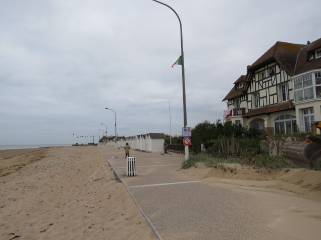 Sand everywhere after the storms.  The building in this photo is one seen in many famous D-Day photographs