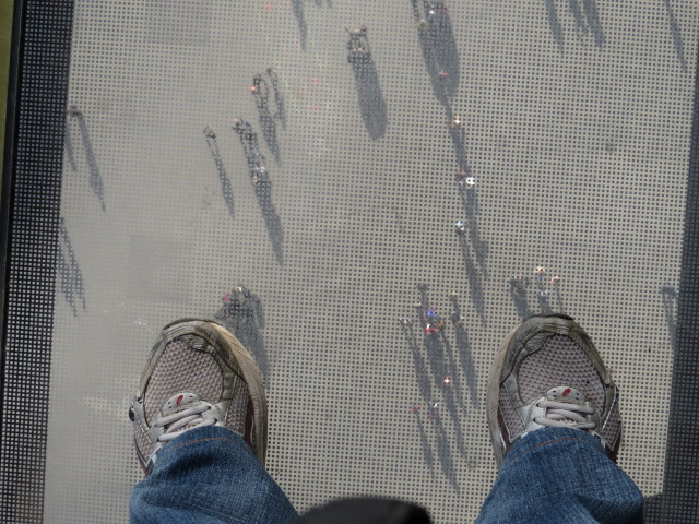 Glass platform on the first level of the Eiffel Tower