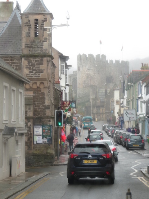 Driving through Conwy