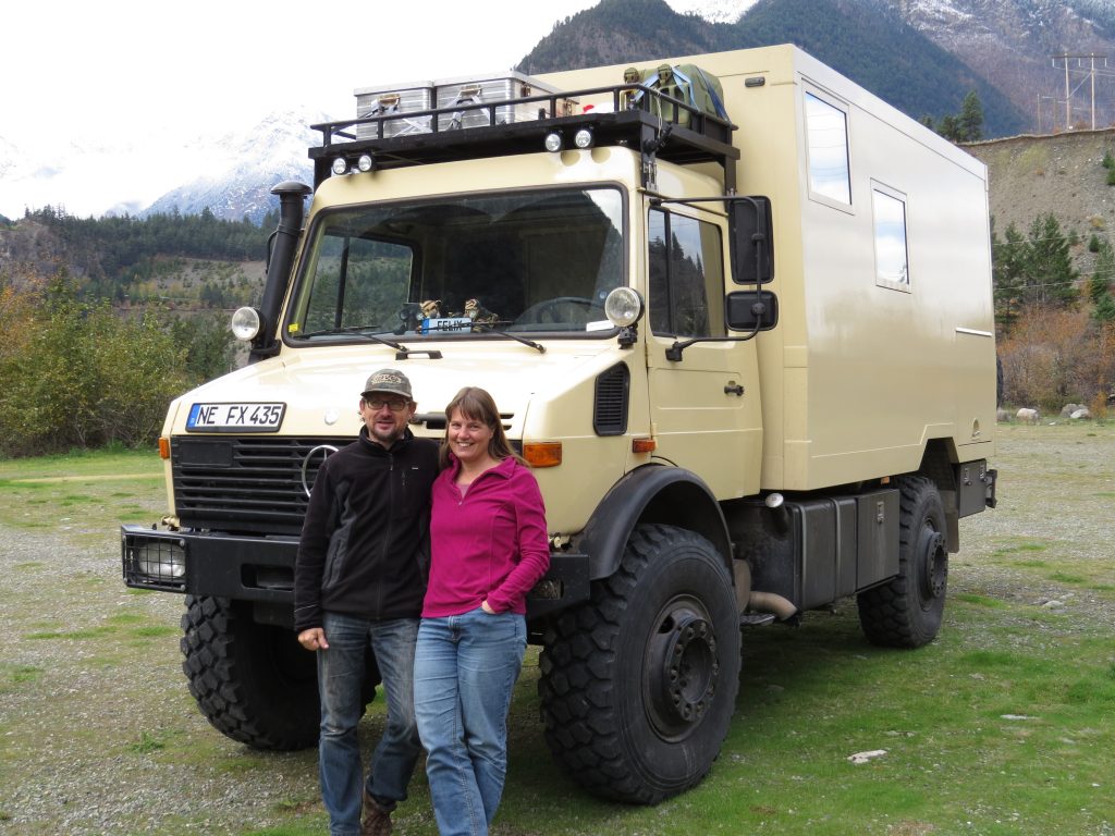 Great Unimog overland vehicle with owners Stephan and Petra