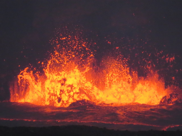 Erupting lava